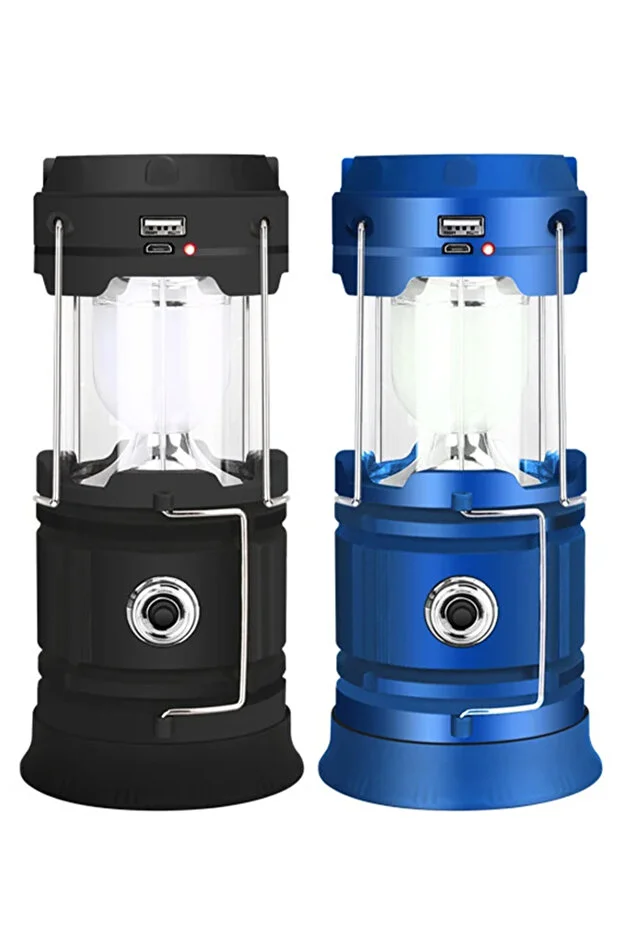 Pilsiz Kullanım Solar Güneş Enerjili Kamp Bahçe Lambası Solar Mavi